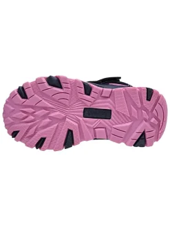 Leren boots donkerblauw/roze