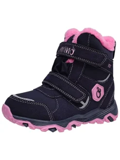 Leren boots donkerblauw/roze