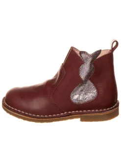 Leren boots donkerbruin/goudkleurig