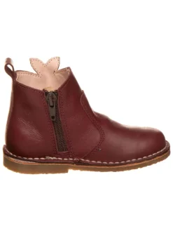 Leren boots donkerbruin/goudkleurig