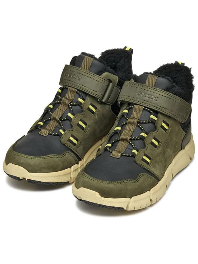 Leren boots "Flexyper" kaki