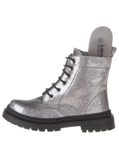 Leren boots zilverkleurig