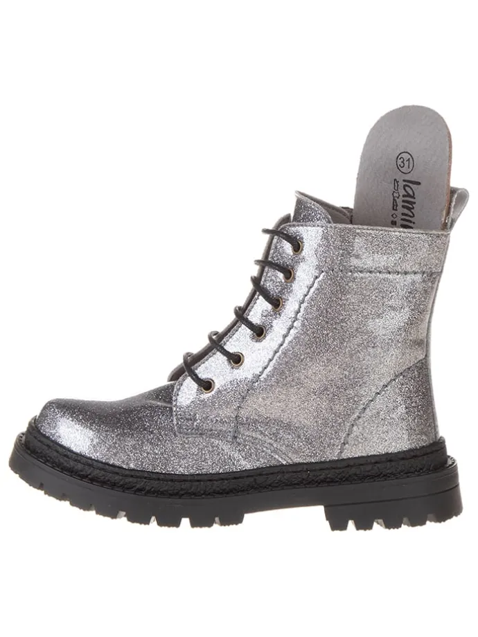Leren boots zilverkleurig