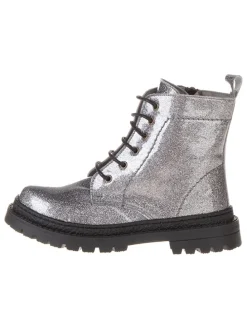 Leren boots zilverkleurig