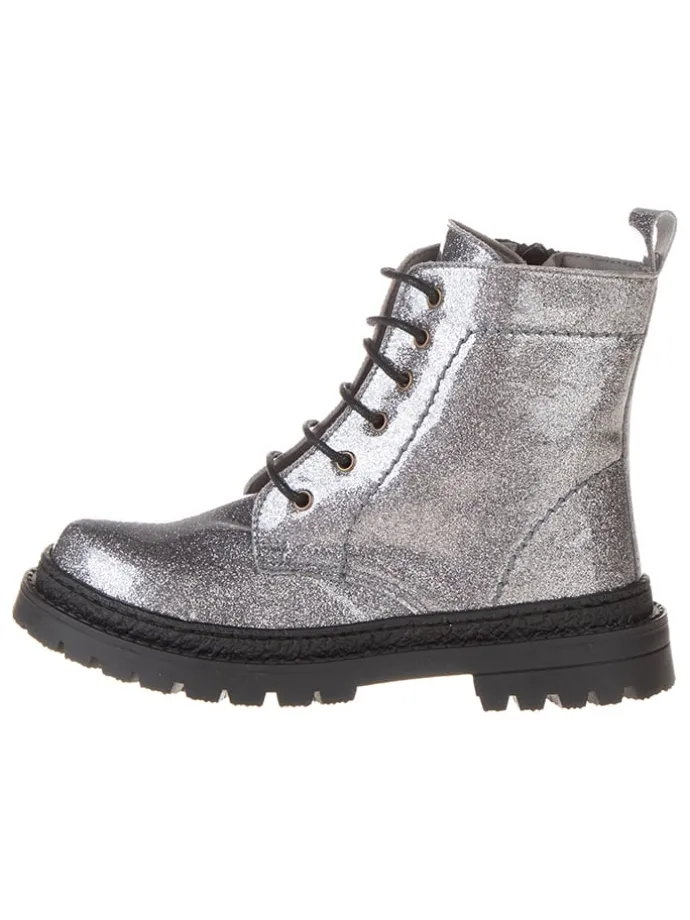 Leren boots zilverkleurig