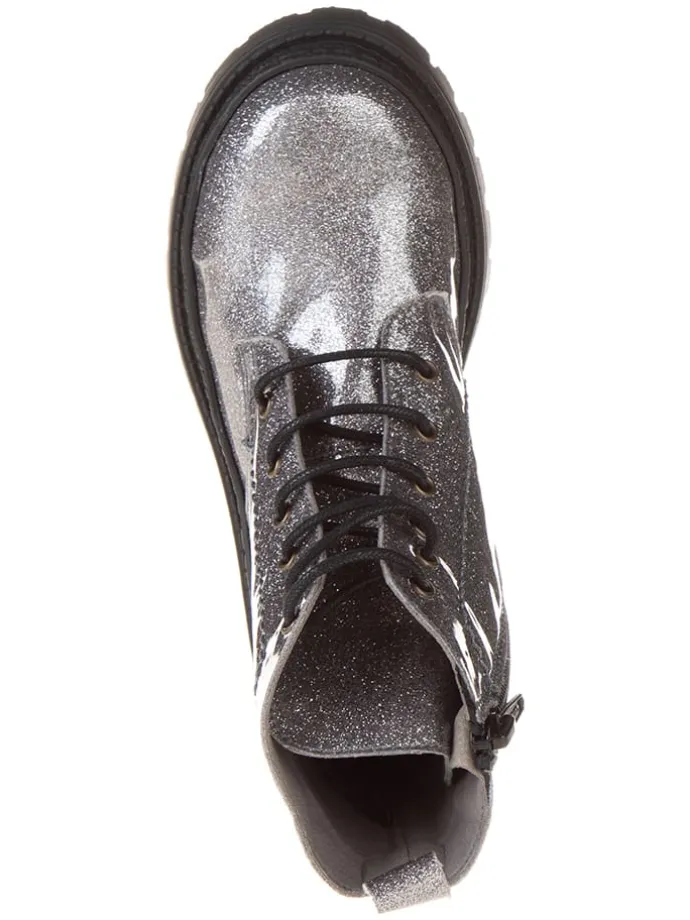 Leren boots zilverkleurig