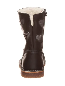 Leren boots zwart/zilverkleurig