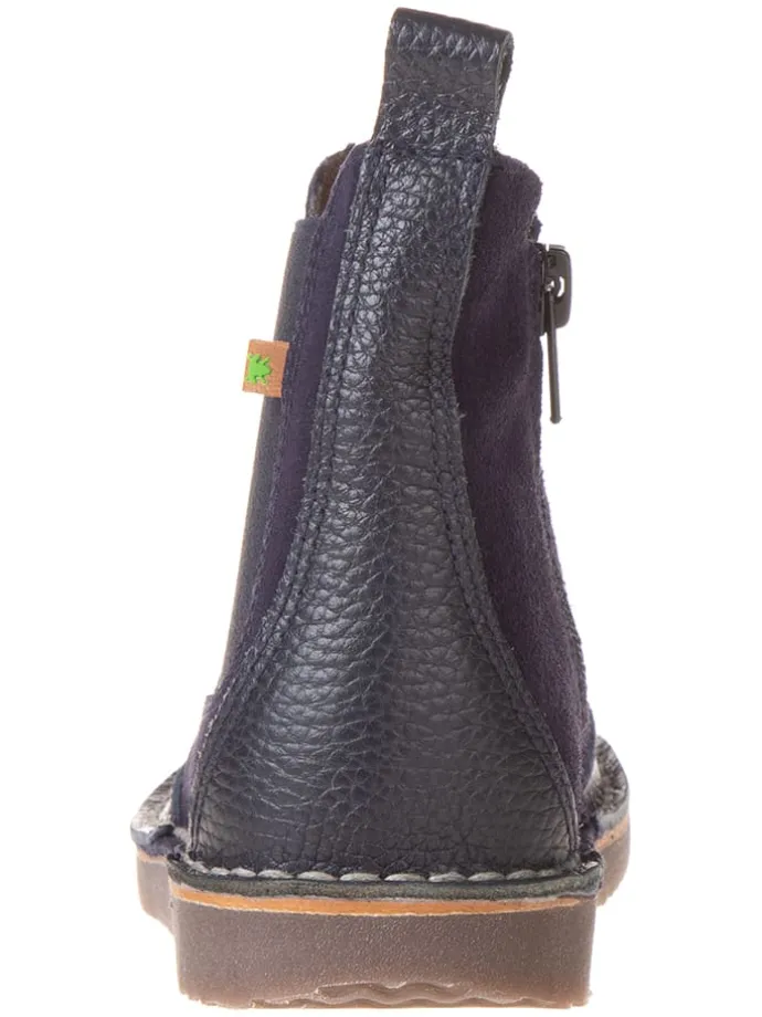 Leren chelseaboots donkerblauw