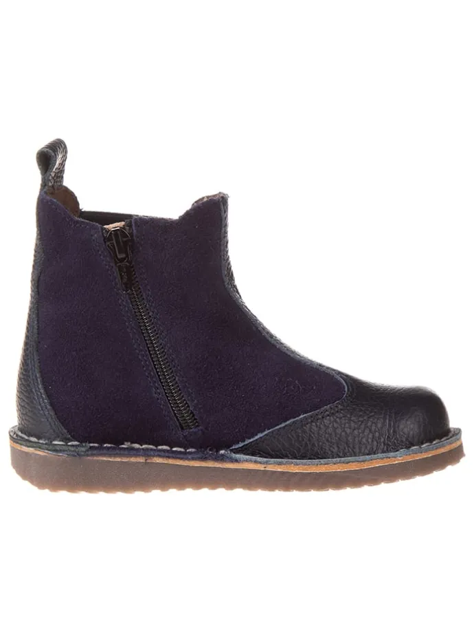 Leren chelseaboots donkerblauw