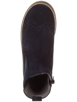Leren chelseaboots donkerblauw