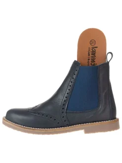 Leren chelseaboots donkerblauw
