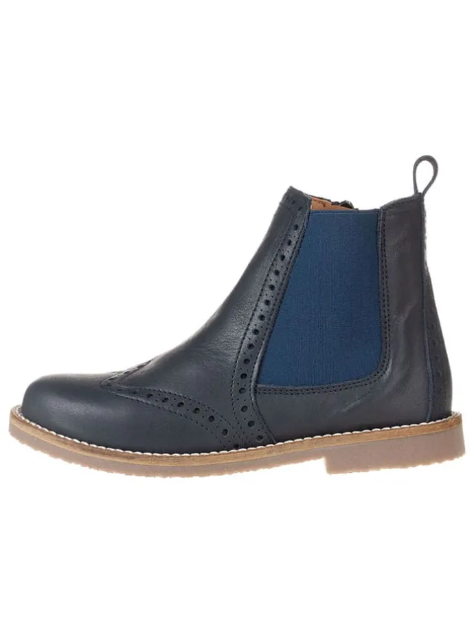 Leren chelseaboots donkerblauw