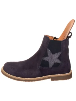 Leren chelseaboots donkerblauw