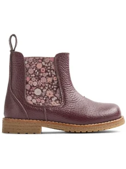 Leren chelseaboots paars