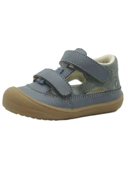 Leren enkelsandalen blauw