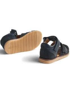 Leren enkelsandalen donkerblauw