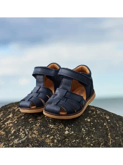 Leren enkelsandalen donkerblauw