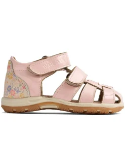 Leren enkelsandalen lichtroze