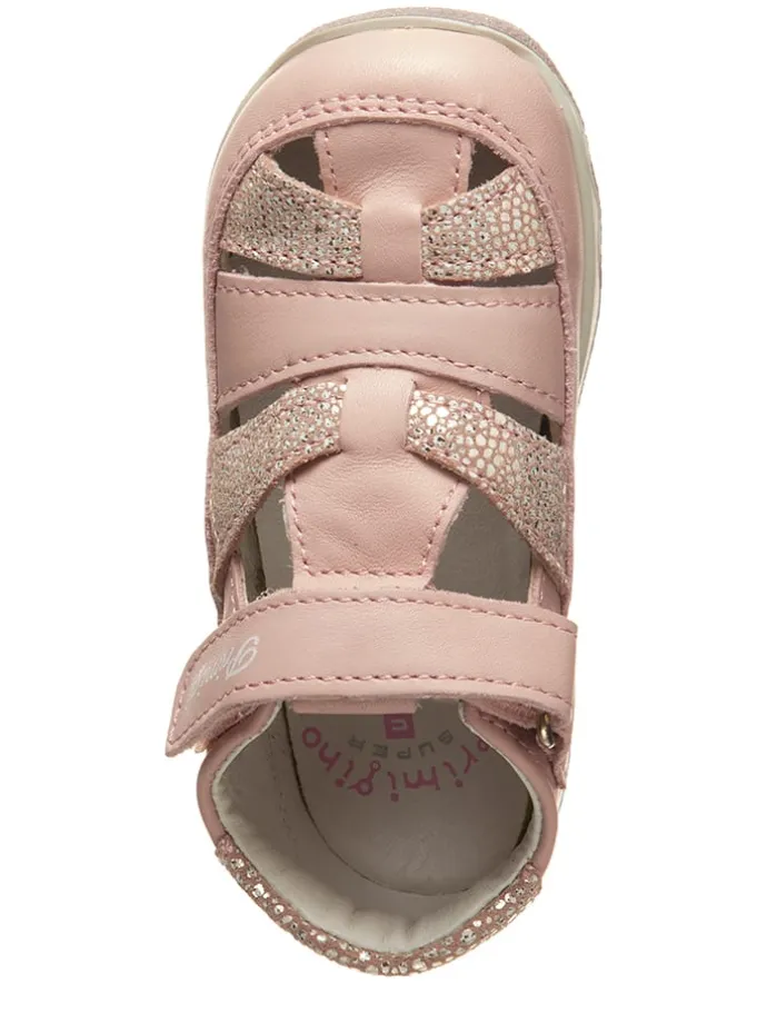 Leren enkelsandalen lichtroze