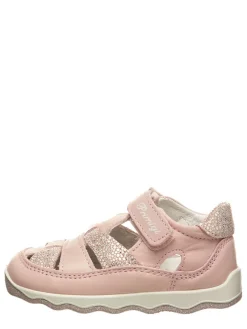 Leren enkelsandalen lichtroze