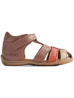 Leren enkelsandalen lichtroze