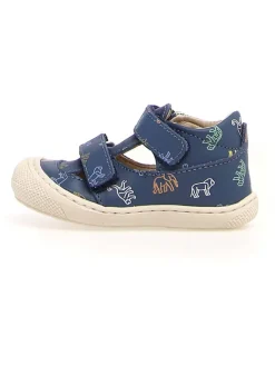 Leren enkelsandalen "Puffy" donkerblauw