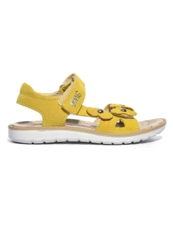Leren sandalen geel