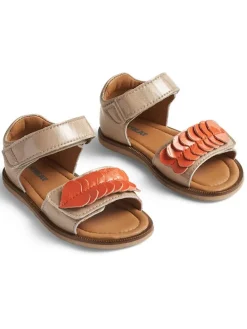 Leren sandalen goudkleurig