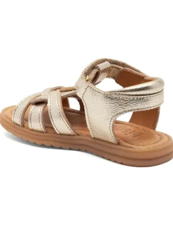 Leren sandalen goudkleurig