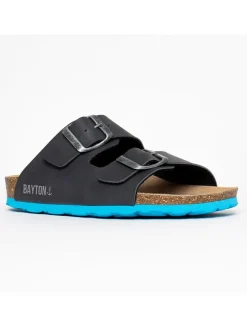 Leren slippers "Atlas" antraciet