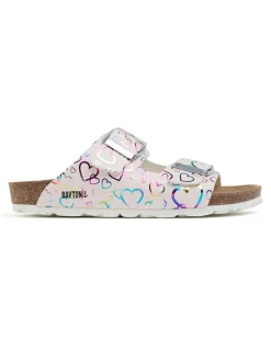 Leren slippers "Atlas" wit/meerkleurig