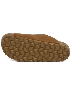 Leren slippers bruin