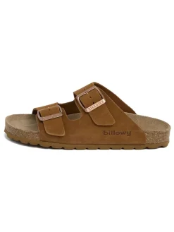 Leren slippers bruin