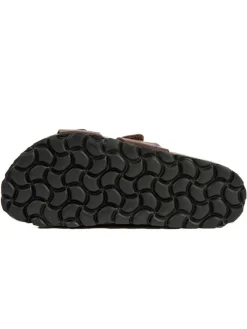 Leren slippers bruin