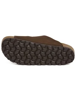 Leren slippers bruin