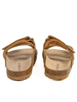 Leren slippers bruin