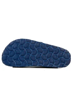 Leren slippers donkerblauw