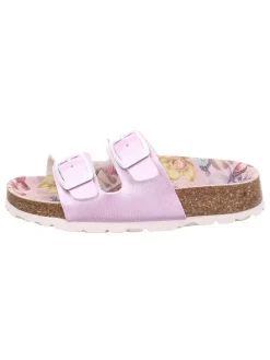 Leren slippers lichtroze