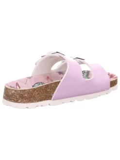 Leren slippers lichtroze