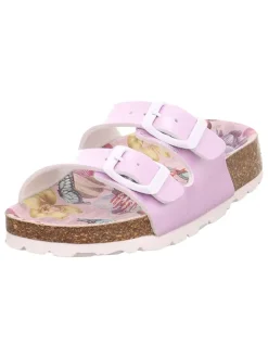Leren slippers lichtroze
