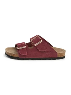 Leren slippers rood