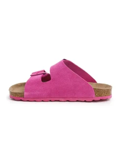 Leren slippers roze