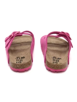 Leren slippers roze