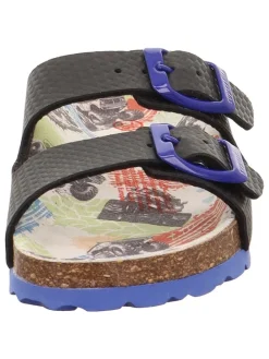 Leren slippers zwart