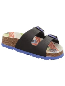 Leren slippers zwart
