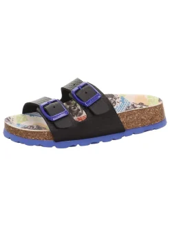 Leren slippers zwart