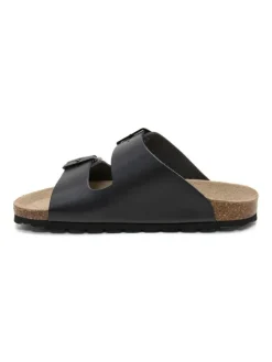 Leren slippers zwart