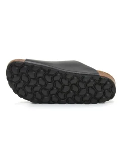 Leren slippers zwart