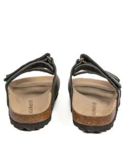 Leren slippers zwart
