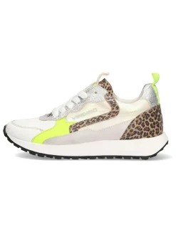 Leren sneakers beige/lichtbruin